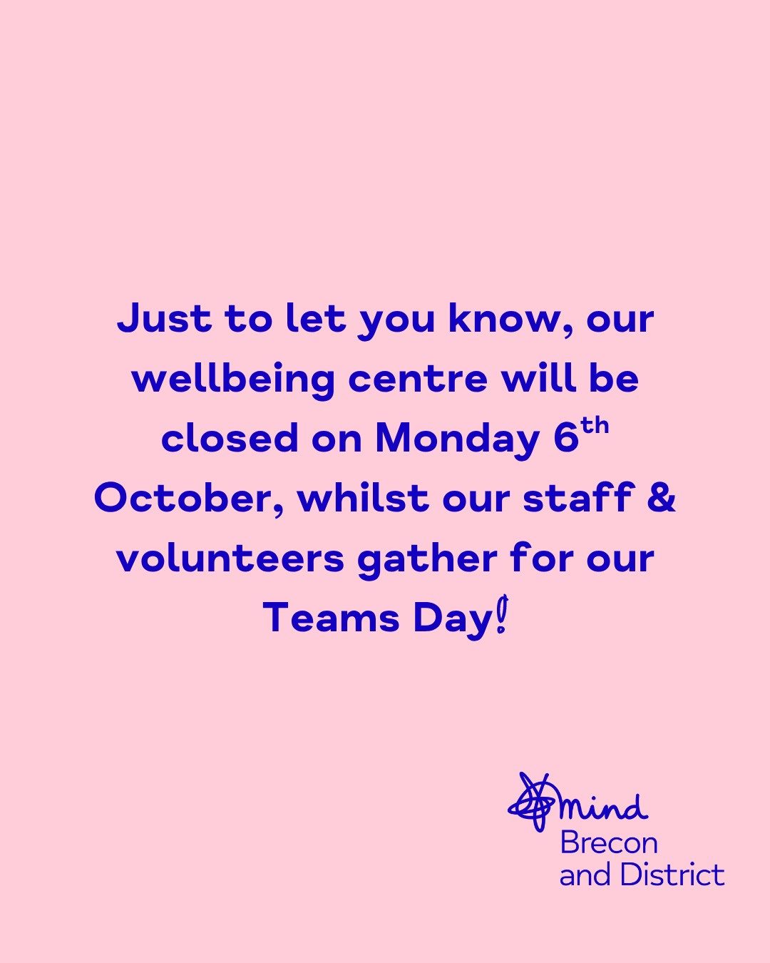 Wellbeing Centre Closure – Monday 6th October